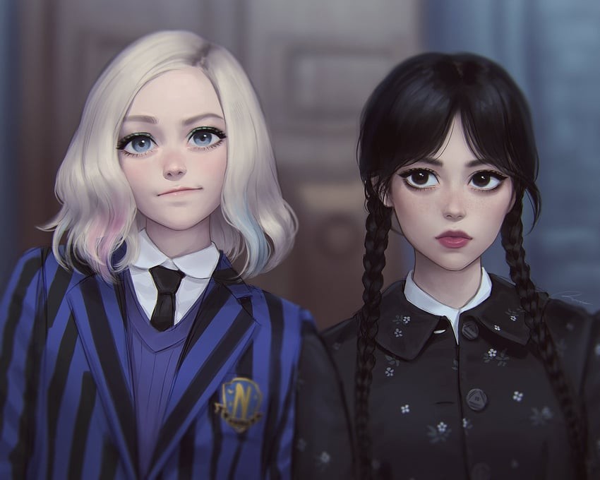 Anime Avatar Maker ASMR (Wednesday characters Wednesday Addams and Enid  Sinclair) #3 #anime #dressup 