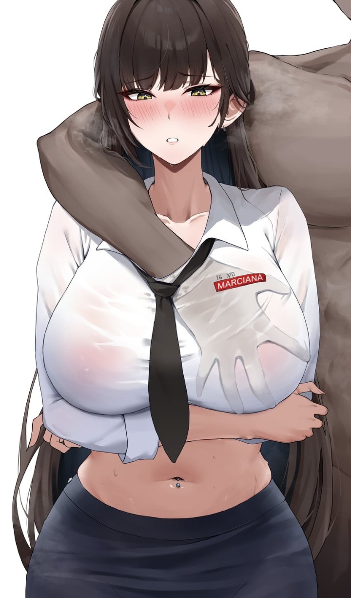 nunu (pixiv69145027), goddess of victory: nikke, marciana (nikke), marciana  (school days) (nikke), 1boy - Anime R34